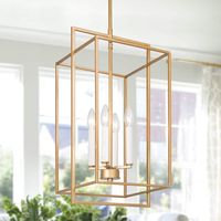 KSANA Antique Gold Chandelier, 4-Light Modern Linear Chandeliers, Pendant Hanging Light Fixtures for Dining Rooms, Foyer, Living Room, Bedroom and Kitchen Island - - Amazon.com