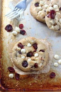 Thick and Chewy White Chocolate Cranberry Cookies - Baker by Nature