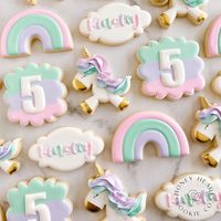 Markie Stone on Instagram: “Sweet unicorn cookies for a sweet birthday girl! Happy birthday, Kinsley! PS, this is my fav color combo everrr 😍 • • • • • #unicorncookies…”