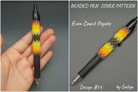 Beaded Pen Cover Pattern in Yellow Chartreuse Ethnic Style