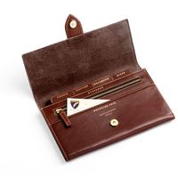 Deluxe Travel Wallet in Smooth Cognac & Espresso Suede