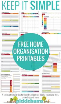 Free home organisation printables - simple ways to manage your household