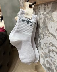 Crew socks for the bride or bride-to-be 💍 Bridal accesory for a destination bachelorette party or honeymoon. Save this pin + follow my shop @thestyledstories on the @shopLTK app to shop this post. #ltkunder50 #ltkstyletip #ltkgiftguide #bride #bridetobe #bachelorettepartyideas #honeymoon #outfits #accessories