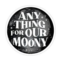 Decorate laptops, Hydro Flasks, cars and more with removable kiss-cut, vinyl decal stickers. Glossy, matte, and transparent options in various sizes. Super durable and water-resistant. Anything for our Moony