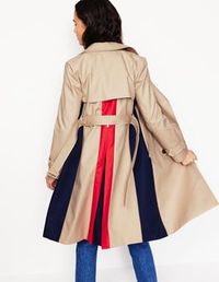 Colour Block Trench Coat - Neutral | Boden UK