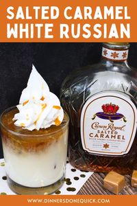 Craving a cozy winter sip? Dive into my Crown Royal Salted Caramel White Russian magic! Experience warmth with a twist on the classic cocktail, blending smooth whiskey, rich coffee liquor, and creamy perfection. 🥃✨ In just 3 easy steps, this recipe transforms your evenings into a delightful winter retreat. 🌟 Ready to upgrade your winter nights? Pin now to make your own Crown Royal masterpiece! 🚀 Crown Royal Drinks, White Russian Recipe, Salted Caramel Crown Royal Drinks, Whiskey Drinks