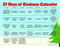 31 Days of Kindness Calendar Christmas - Etsy