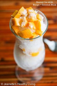 Shaved Hawaiian Ice with Mango and Coconut Milk © Jeanette's Healthy Living