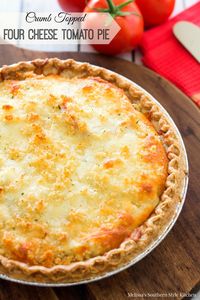 Crumb Topped Four-Cheese Tomato Pie