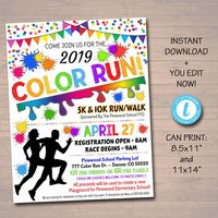 Color Run Flyer #colorrun #funrun #ptopta #fundraisingideas #fundraiserevents #kidsrun #5krace #summerevents #schoolparty