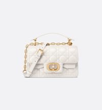 Small Dior Jolie Top Handle Bag Latte Cannage Calfskin | DIOR