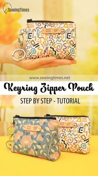 DIY Keyring Zipper Pouch | Cute Coin Purse Tutorial - Sewing Gifts Idea [sewingtimes]