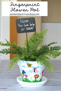 Fingerprint Flower Pot | Yesterday on Tuesday