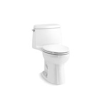 The one-piece design of this Santa Rosa toilet adds a contemporary look to your powder room. Perfect for smaller bathrooms and powder rooms where space is at a premium, the compact elongated shape takes