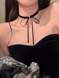 Negro,Burdeos  Collar  Antelina   Embellished