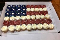 Patriotic, 4th of July, Memorial Day, red white & blue pull apart cupcakes.