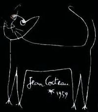 Portrait of a cat. Jean Cocteau, 1959.