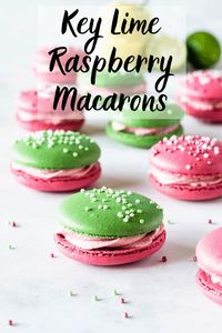 Key Lime Raspberry Macarons #keylime #lime #raspberry #macarons #frenchmacarons #macaron #frenchmacaron #baking #glutenfree #glutenfreecookies #glutenfreerecipes #cookies #french #pastry #sweets #baker #homemade #homebaked #fromscratch