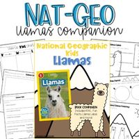 This companion goes along with the Level 1 National Geographic Kids Llamas book. In this packet you will get...KWL chartVocabulary chartVocabulary  cutouts for pocket chart True and False All about Llamas worksheetMany different writing prompts Coloring sheets & moreThere are 19 pages in all. This will be part of a larger bundle with 5 other National Geographic level reader books. I hope you enjoy! Make sure that you tag me @thatblondeteacher if you use this in your classroom.