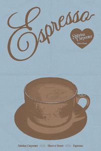 music poster sabrina carpenter espresso short n' sweet album minimalist retro vintage inspired simple minimalist blue typography graphics design aesthetic (with grain texture version) — 050624 ©udntflyyo —  #poster #edit #graphic #graphicsdesign #music #aesthetic #sabrinacarpenter #sabrina #carpenter #espresso #shortnsweet