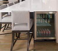 Victorville House kitchen island with beverage cooler.