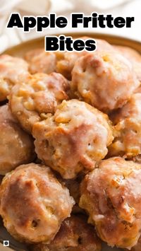 Baked, not fried, Apple Fritter Bites are loaded with apple flavor, and the apple glaze puts them over the top! So good; so shareable!