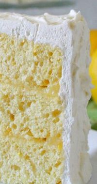 Lemon Chiffon Cake ~  This is a recipe out of a very old cookbook...  The cake is light and airy – with a not-too-sweet whipped cream frosting and filled with creamy delicious Lemon Curd.