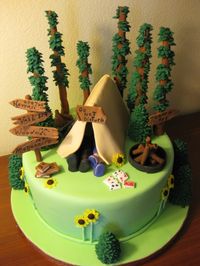 The Camping Cake... By tinygoose on CakeCentral.com