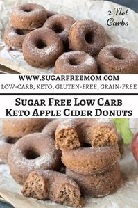 These scrumptious sugar-free, low carb, keto apple cider donuts have all the warm spices of fall, are easy to make and are also nut free and dairy free! Just 2 g net carbs!