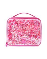 PRICES MAY VARY. CUTE DESIGN: Dimensions: 11"L x 3"D x 8.5"H. Clear vinyl lunchbox filled with purple confetti and a pink nylon structure and holographic piping. INSULATED LUNCHBOX: Insulated to keep food colder longer, taking you from home to work and beyond with ease. STURDY CLOSURE: double zipper pulls to keep food cool ANTI-MICROBIAL: Easy to clean and safe to store food products. Make lunch a party thanks to this insulated confetti lunch box we designed! Packed with our Sweet Tart confetti