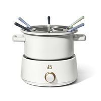 Beautiful 3 qt Electric Fondue Set with Bonus 2 qt Ceramic Pot, White Icing by Drew Barrymore - Walmart.com