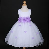 White/Lilac Lavender Easter Wedding Flower Girl Dress 6M 12M 18M 2 3/4/5 6 8 10