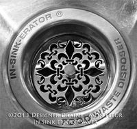 Jewelry For Your Sink- Turn your kitchen into a royal symbol of the French monarchy, the fleur de lis stood as a symbol of the king's divinely approved right to rule. Made of 304 Stainless Steel in the USA. Measures - 3.15″ in diameter - Will fit most kitchen sinks. Intended to add design and decor to your kitchen sink and Stop utensils and other things from damaging the disposal.