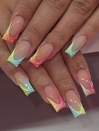 Multicolor  Collar    Color Nails,3D Nails Embellished   Nail,Hand & Foot Care