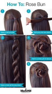 Easy step by step hair tutorial: rose bun