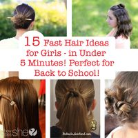 Learn fast hair ideas for girls that can be done in under 5 minutes. These tutorials will give you ideas that are perfect for the morning school rush.