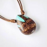 Turquoise Resin and Banksia Seed Pod Pendant Wood and Resin