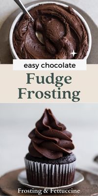 This chocolate fudge frosting recipe is rich and decadent and super easy to make! It only take 3 minutes to make this fudge icing and with only 4 easy ingredients! Top this easy chocolate frosting on fudgy chocolate cupcakes or a rich chocolate cake. This is the best frosting for chocolate lovers!