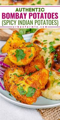 Nothing beats Authentic Bombay Potatoes! They will become one of your go-to potato ideas for dinner. Not only are these Spicy Indian Potatoes delicious with a crispy exterior, but they are also vegan and gluten-free! Save this easy side dish recipe!