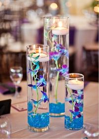 Our glass cylinder trio-perfect for centerpieces and can be decorated in man ways