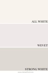 Farrow & Ball whites - All White, Wevet and Strong White all work beautifully with Railing No. 31. Learn more about this colour here.