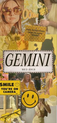 Gemini collage yellow aesthetic