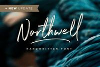 Introducing: Northwell! A rustic, dapper handwritten font with a personal charm. With quick dry strokes and a signature style, Northwell is perfect for branding projects, homeware designs,