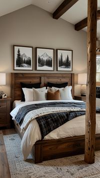 #EarthyModernBedroom, #CozyBedroomRetreat, #ModernBohoBedroom, #EarthyDecorInspiration, #NatureInspiredBedroom,