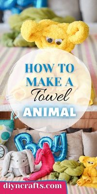 Follow this step by step tutorial and learn how to fold towels into animal shapes! An elephant, turtle, seahorse, and bear are easy to make! This is an excellent baby shower gift, baby gift, or fun addition to bath time.