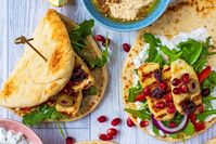 Grilled Halloumi Greek Flatbreads - Hungry Healthy Happy