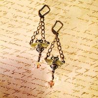 Bumblebee and Nectar Earrings by GemJelly on Etsy