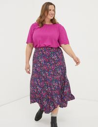 Purple Naomi Abstract Midi Skirt, Skirts | FatFace.com