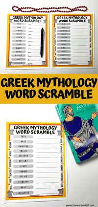 Greek Mythology Word Scramble (Easy & Hard Version)