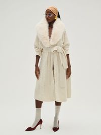 Helena Oversized Knit Coat — Ivory